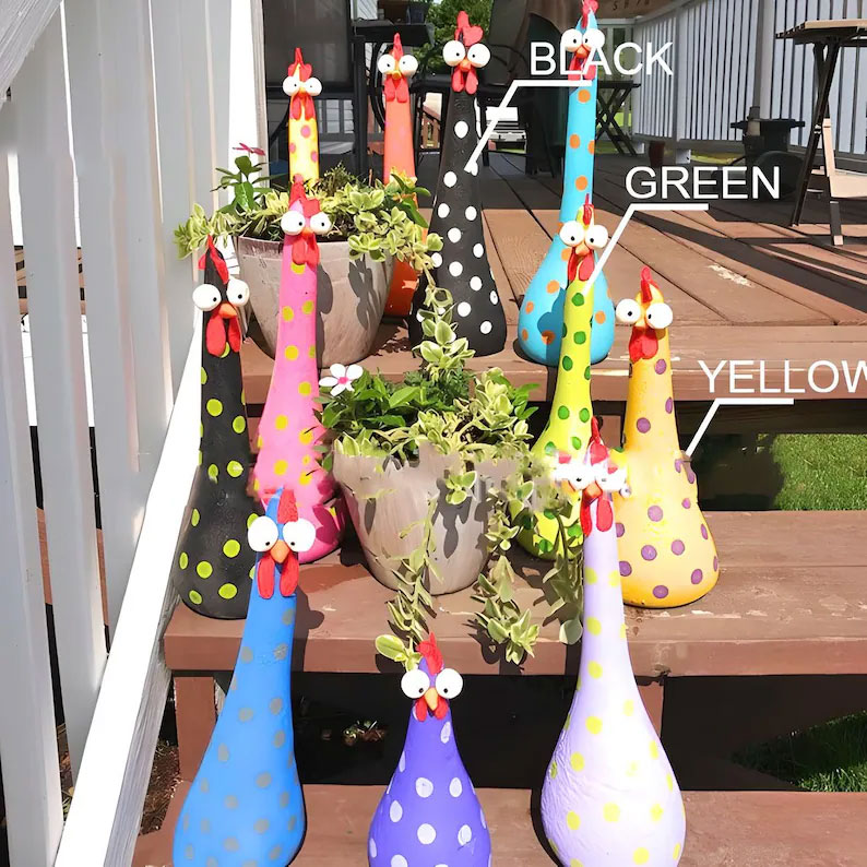 Silly Chicken Garden Statue
