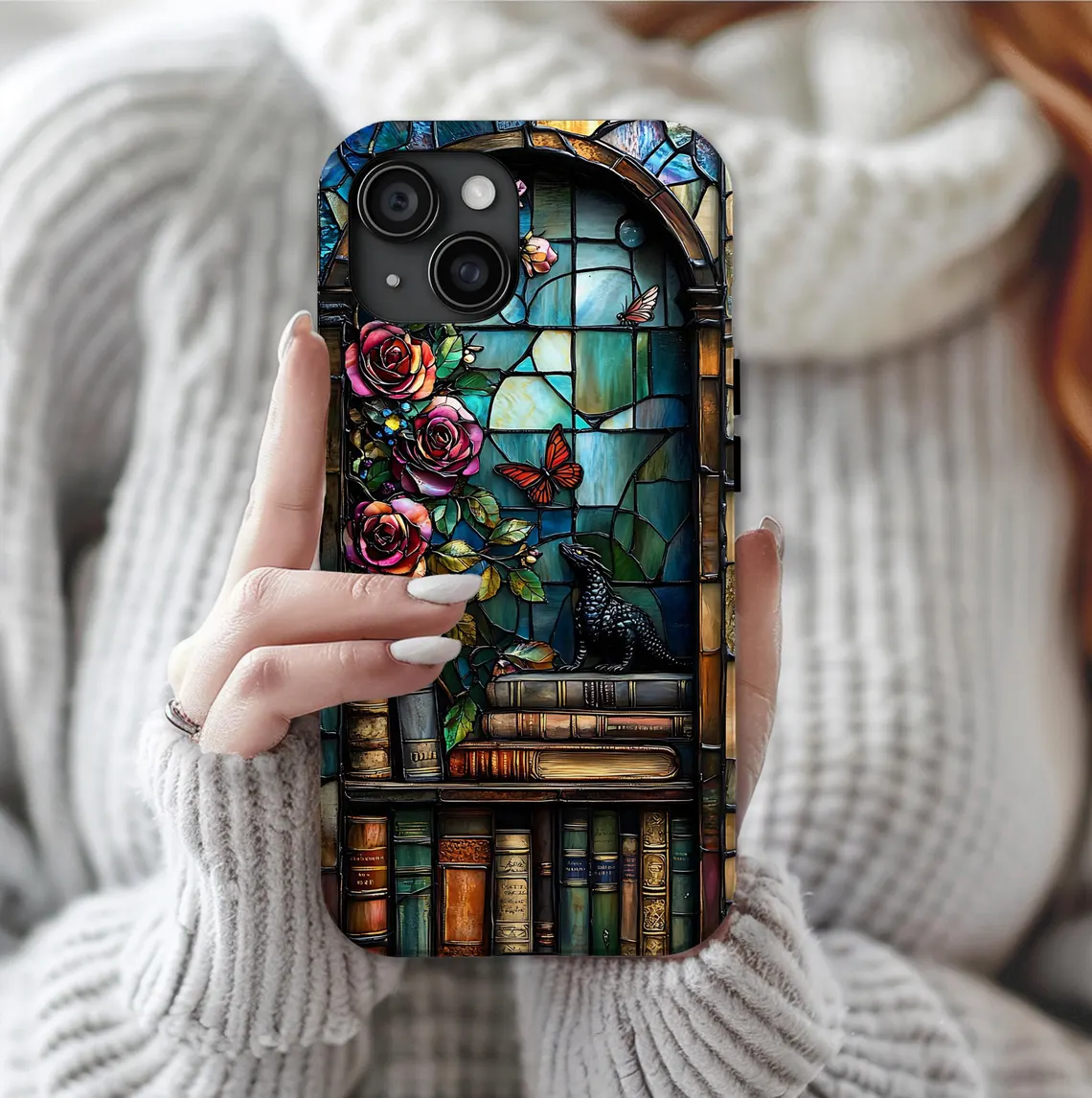 Gothic purple Bookshelf Phone Case