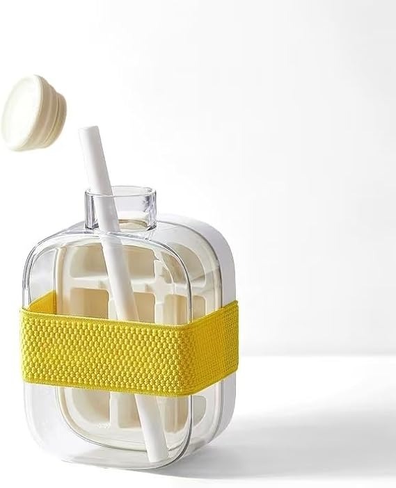 Silicone Squeeze Ice Cube Cup - Easy-Release Portable Ice Bucket & Mold with Lid