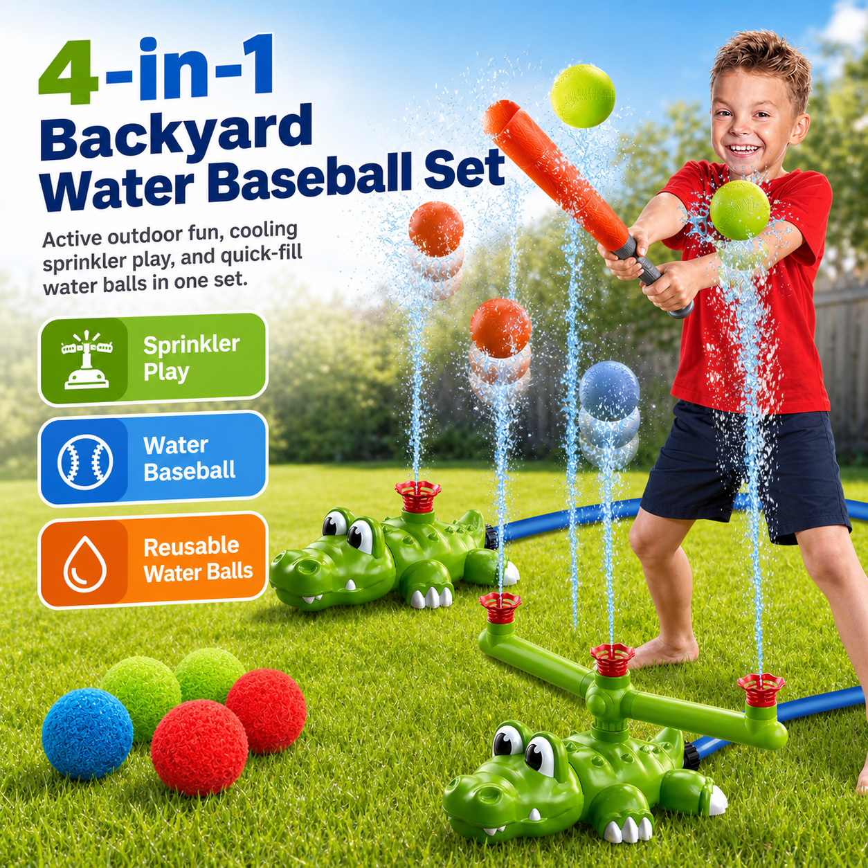 4-in-1 Backyard Water Baseball Set ⚾💦