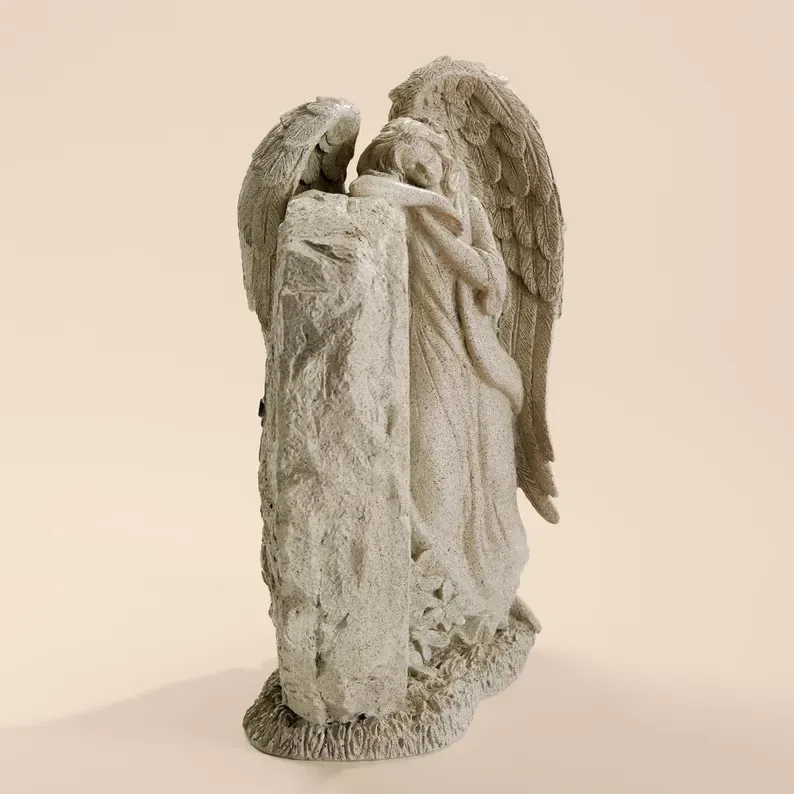 Light Up Memorial Angel Garden Stone