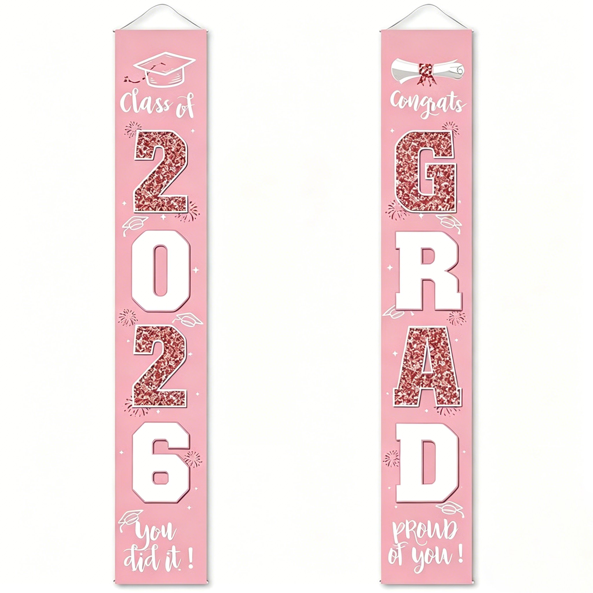 🔥LAST DAY 50% OFF - 🎓Class of 2026 Graduation Banner | Congrats Grad Front Door Porch Decor for Graduation Party (✨Set of 2)