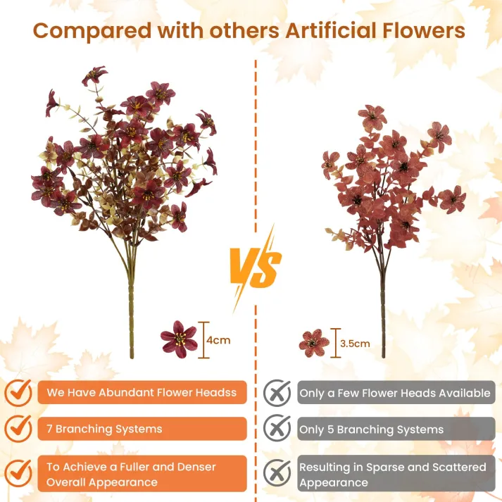 💖Last Day Each Only $2.33🍁Fall Artificial Flowers for Outdoors