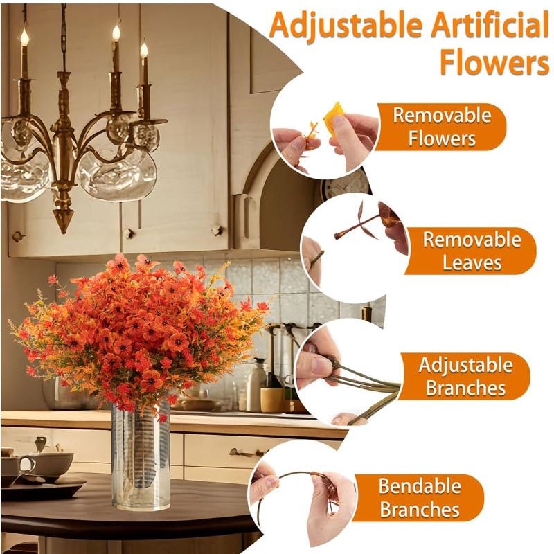 💖LAST DAY 49% OFF🍁Fall Artificial Flowers for Outdoors