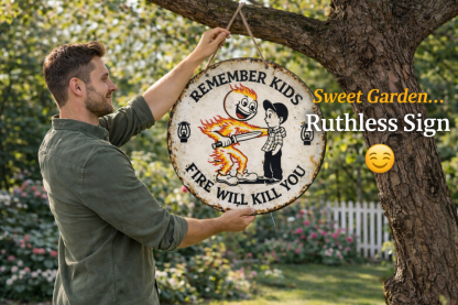 Vintage Dark Humor Garden Metal Sign 🔥