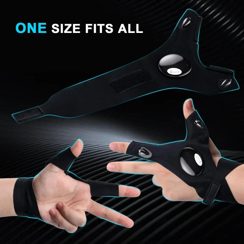 Hands-Free LED Flashlight Waterproof Gloves
