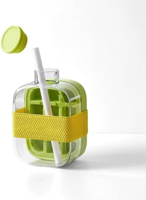 Silicone Squeeze Ice Cube Cup - Easy-Release Portable Ice Bucket & Mold with Lid