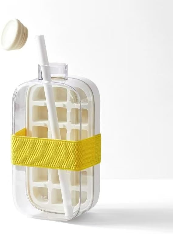 Silicone Squeeze Ice Cube Cup - Easy-Release Portable Ice Bucket & Mold with Lid