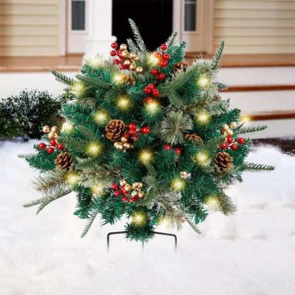 🎄🔥Pre-lit Artificial Christmas Tree Urn Filler💐