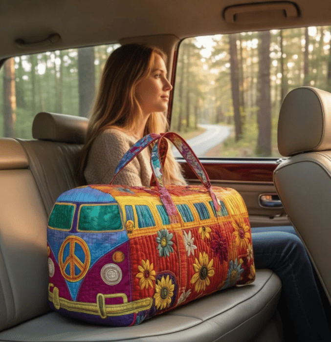 🔥LAST DAY 50% OFF - Hippie Van Quilted Duffle Bag