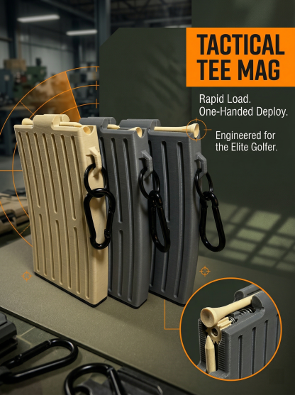 ⛳Magazine Golf Tee Dispenser | Automatic, Golf Bag Clip