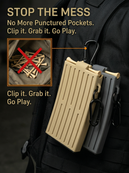 ⛳Magazine Golf Tee Dispenser | Automatic, Golf Bag Clip