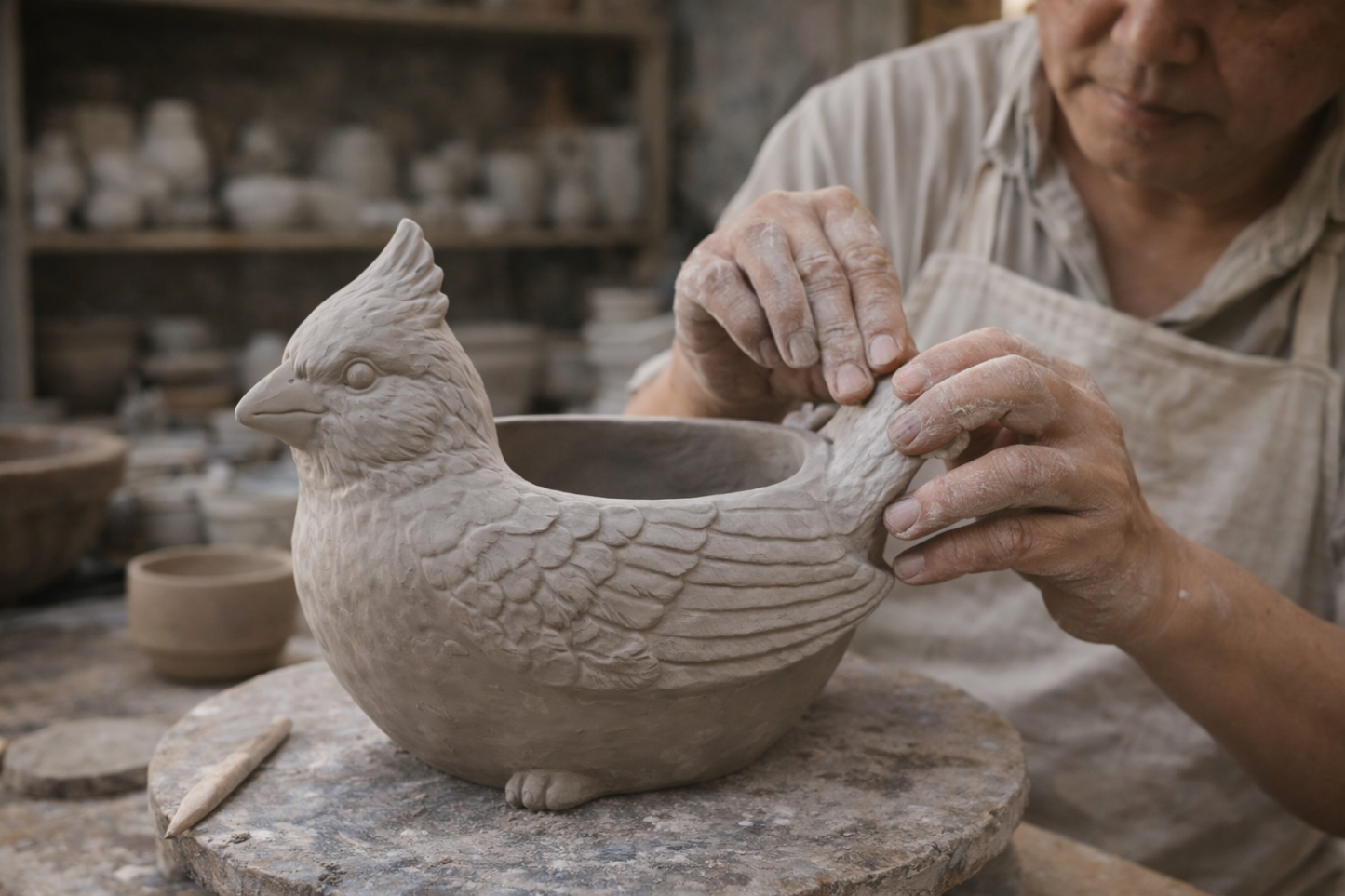 Hand-Painted Cardinal Bird Succulent Planter - Resin Bird Pot for Indoor/Outdoor Decor (Meaningful Garden Gift)