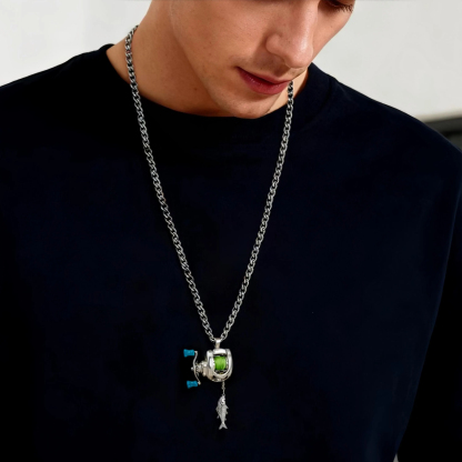 Limited Stock, First Come First Served! 🛒Rotating Mini Fishing Reel Necklace