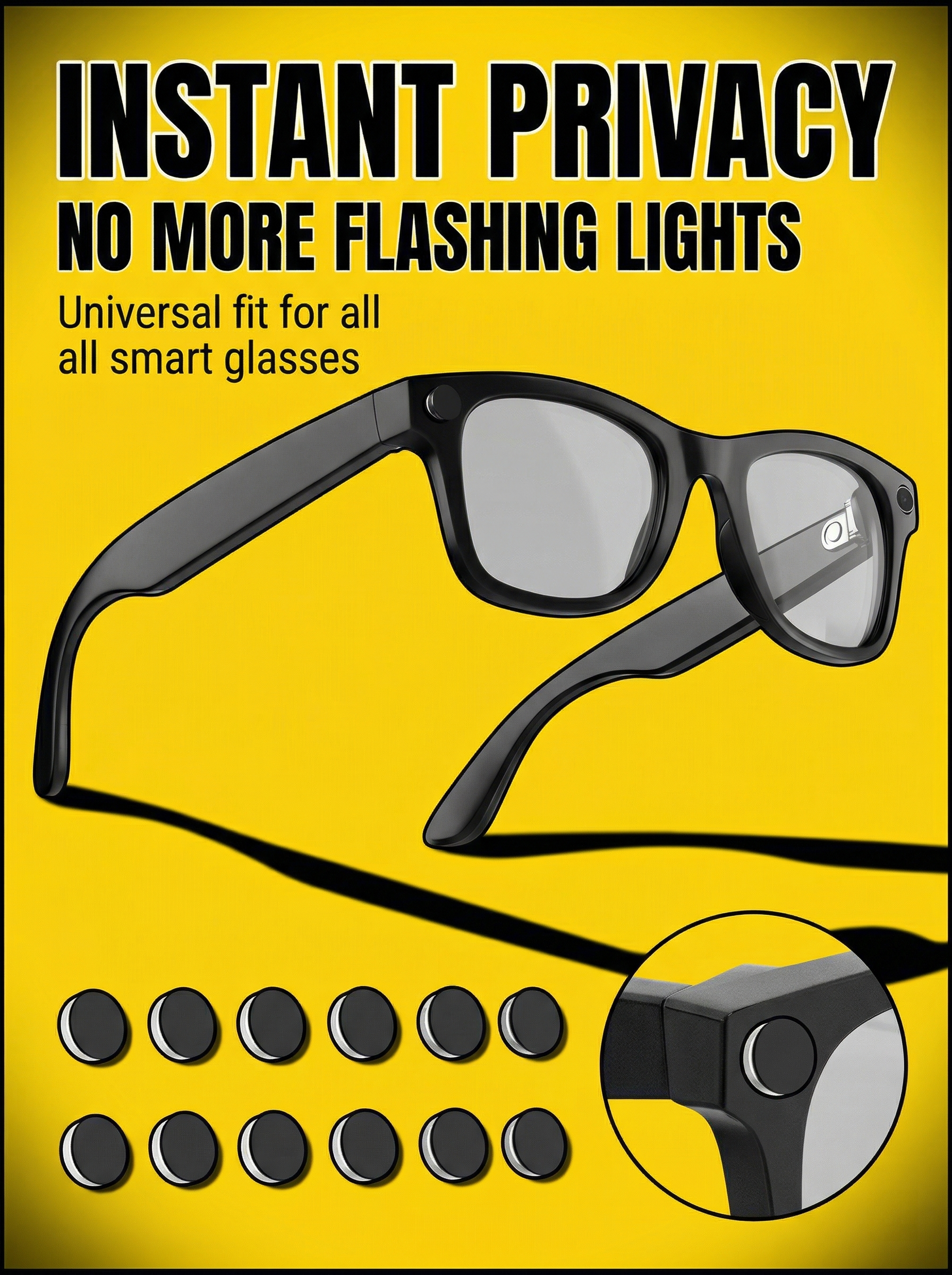 🔥LAST DAY 49% OFF-LED Light Blocking Stickers for Smart Glasses – Discreet Privacy Cover