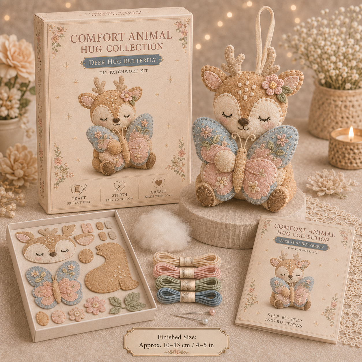 🐾 Comfort Animal Hug DIY Patchwork Kit
