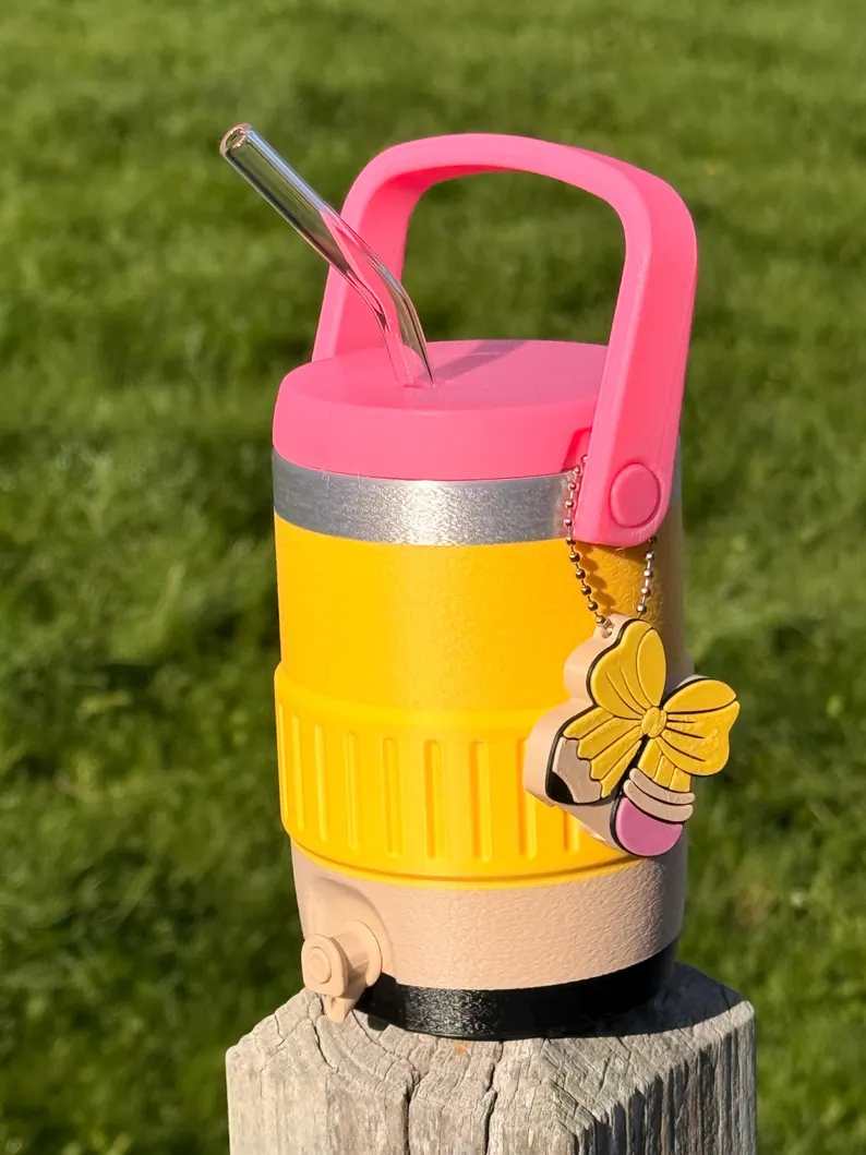 Cute 3D Printed Can Holder with Glass Straw – Fits 12oz Cans