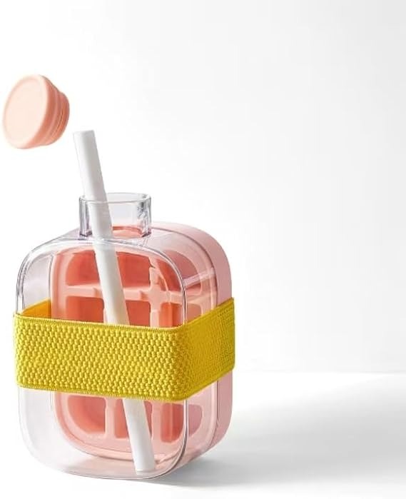 Silicone Squeeze Ice Cube Cup - Easy-Release Portable Ice Bucket & Mold with Lid