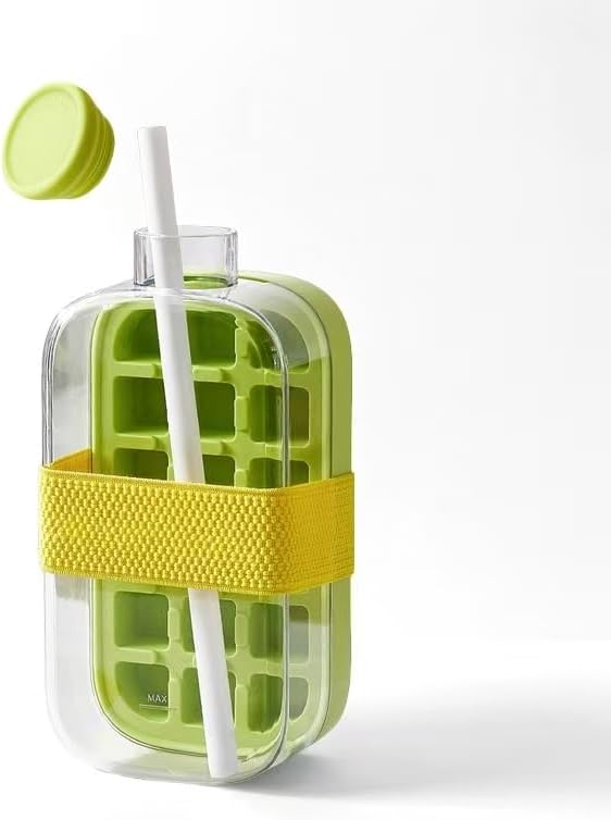 Silicone Squeeze Ice Cube Cup - Easy-Release Portable Ice Bucket & Mold with Lid