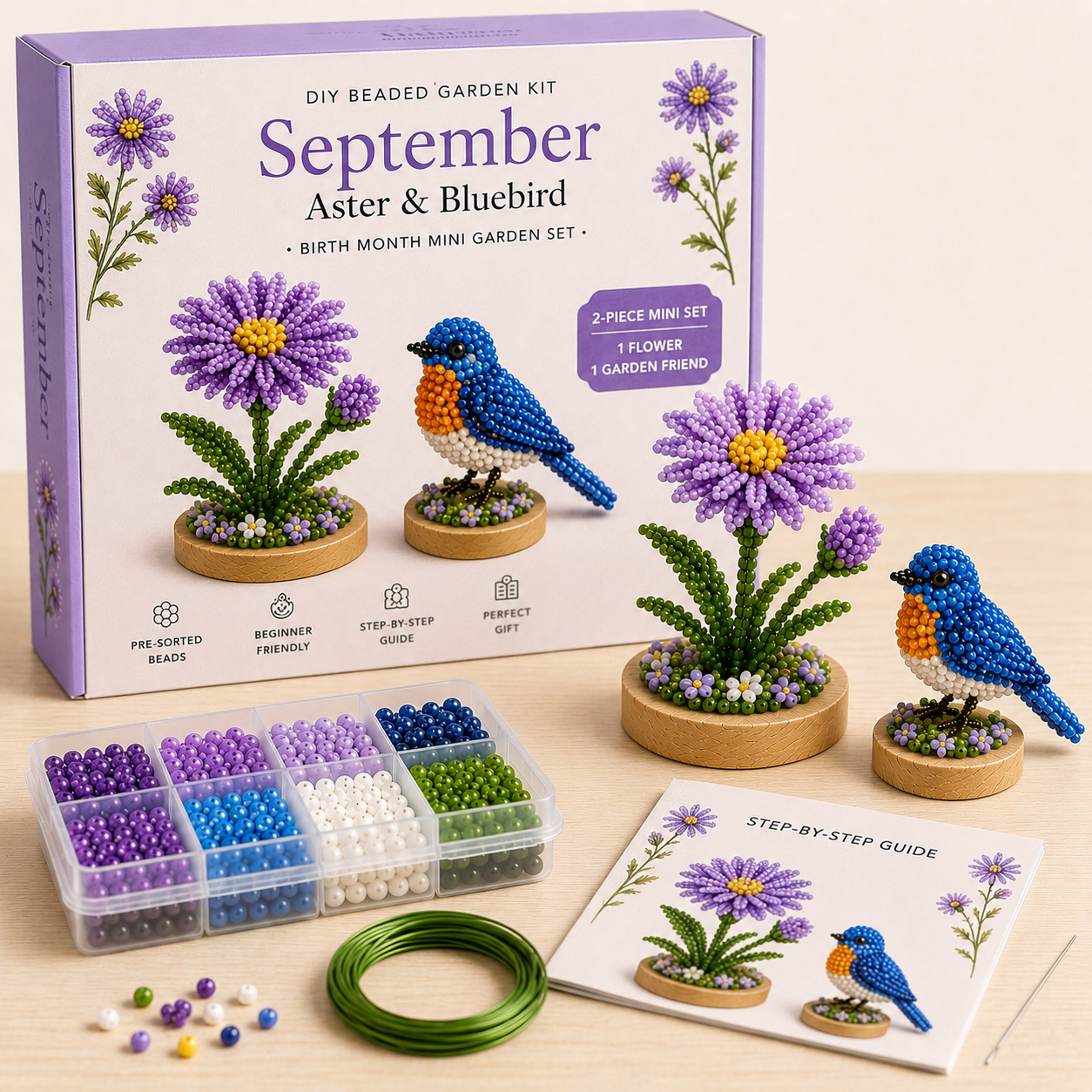 Birth Month Beaded Garden DIY Kit 🌸 Personalized Birthday Craft Gift