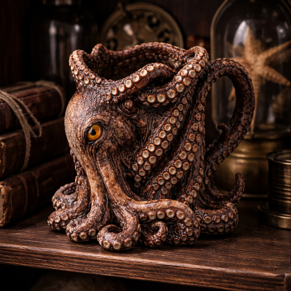Ocean Gothic Octopus Mug – Handcrafted