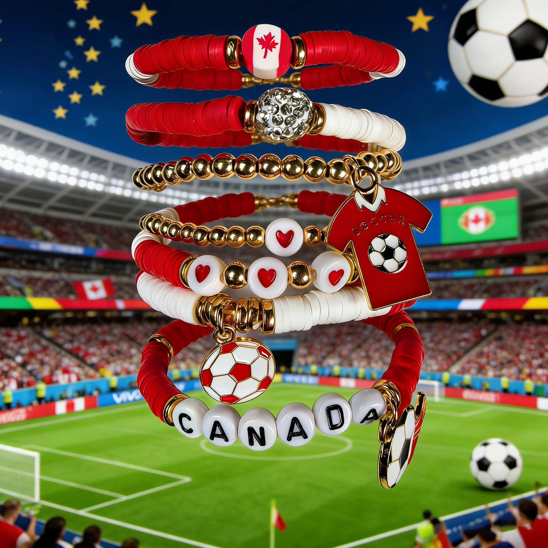 National Team Fan Bracelet Collection – Soccer Lover Stretch Bracelets