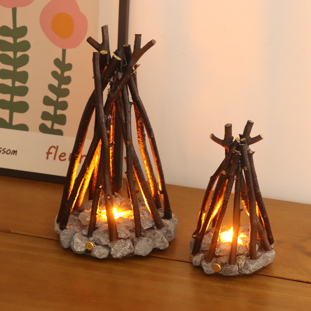 Cozy Campfire Night Light with White Noise – Touch Control Ambient Sleep Lamp