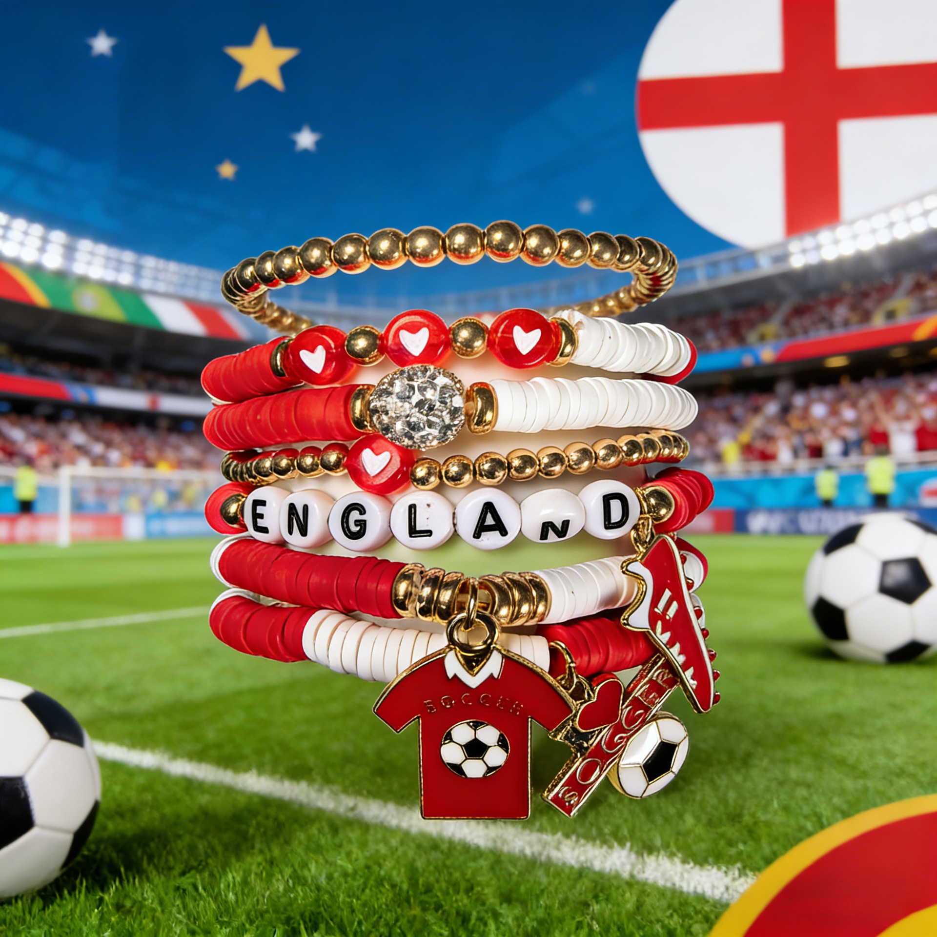National Team Fan Bracelet Collection – Soccer Lover Stretch Bracelets