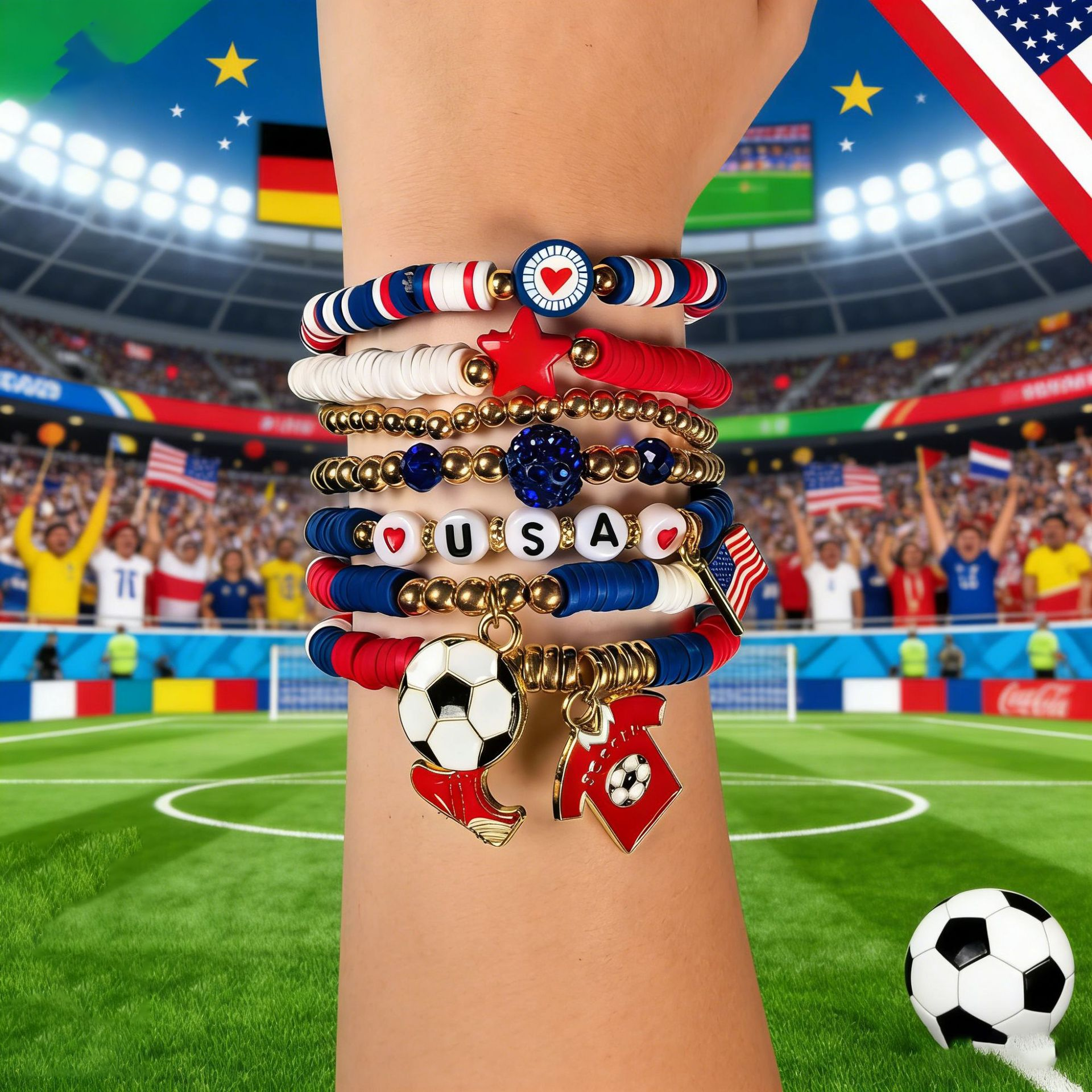 National Team Fan Bracelet Collection – Soccer Lover Stretch Bracelets