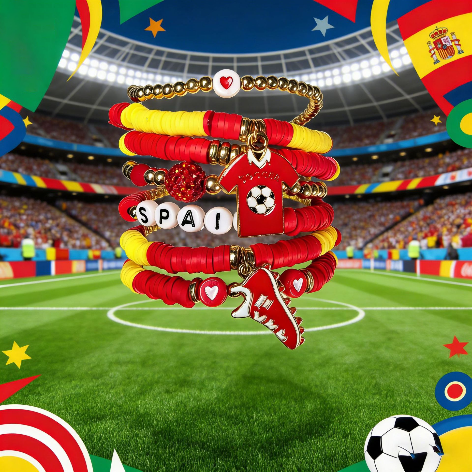 National Team Fan Bracelet Collection – Soccer Lover Stretch Bracelets