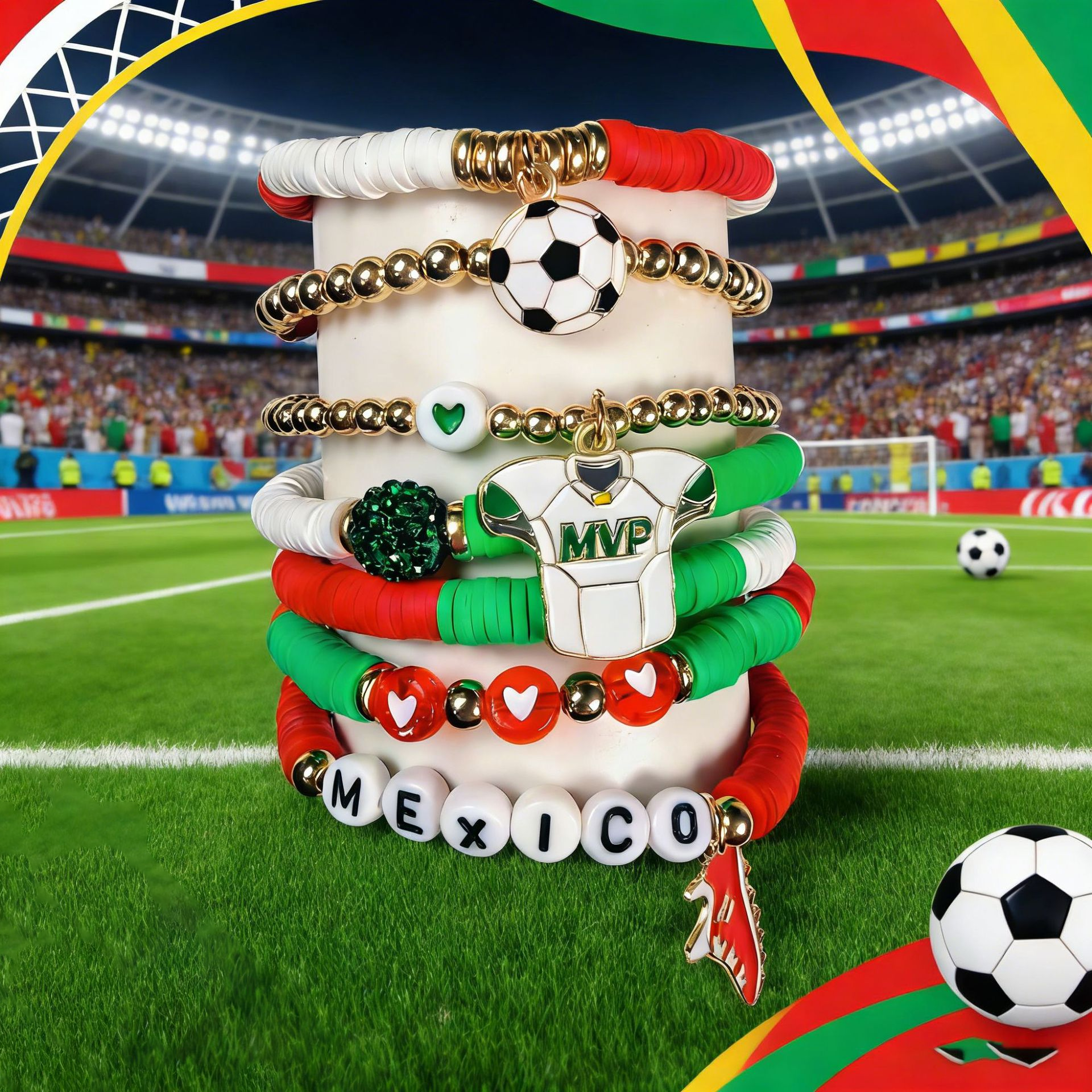National Team Fan Bracelet Collection – Soccer Lover Stretch Bracelets