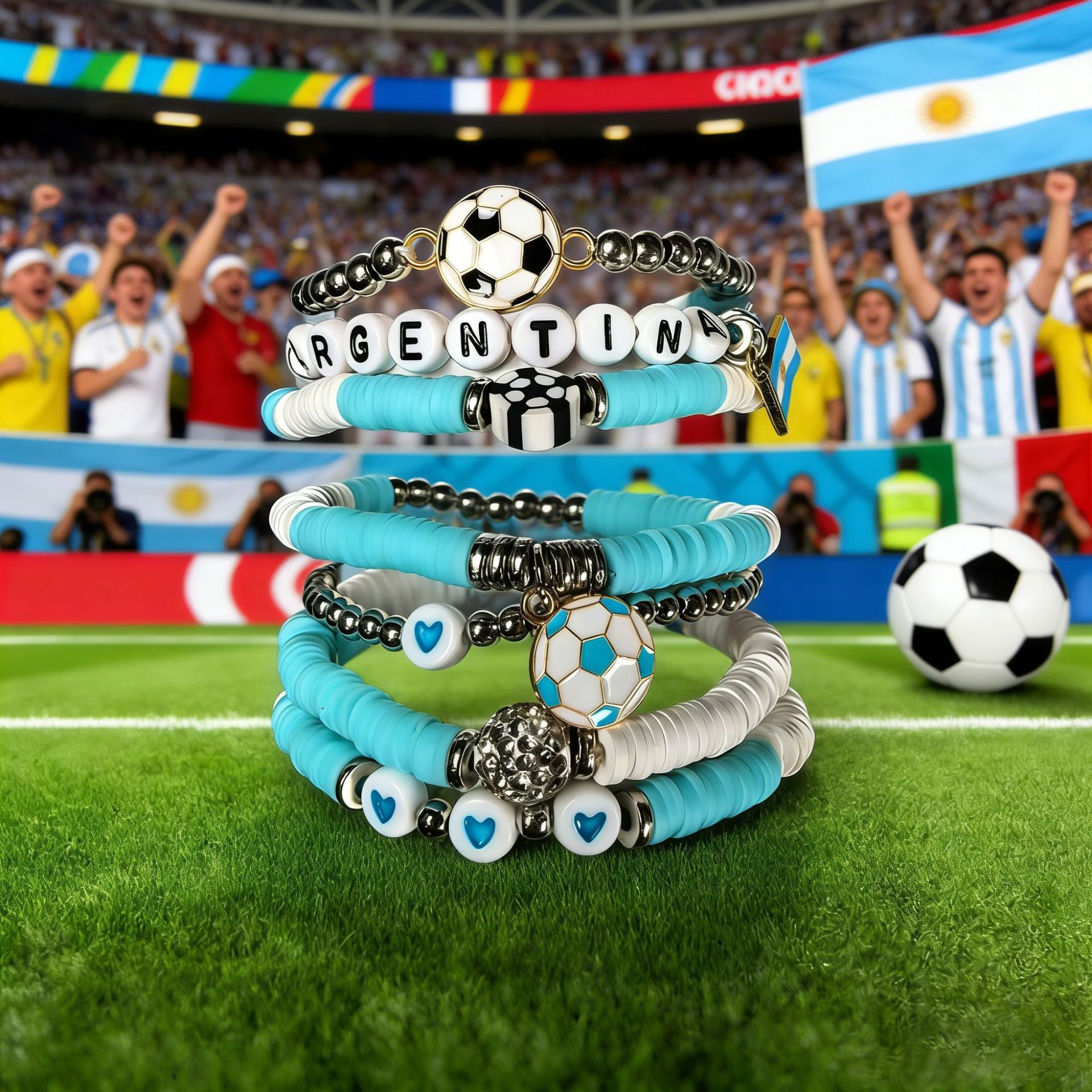 National Team Fan Bracelet Collection – Soccer Lover Stretch Bracelets
