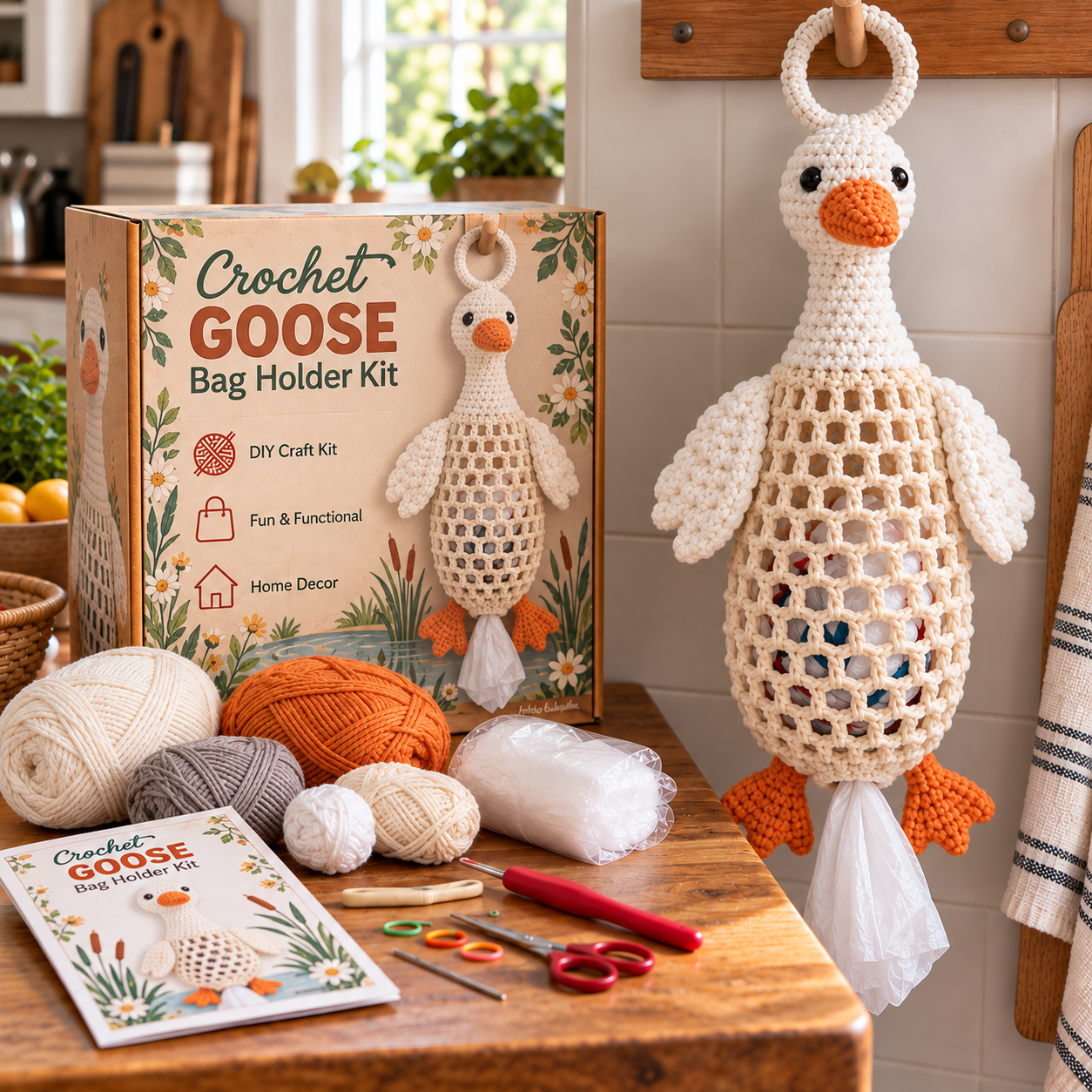 Goose Crochet Animal Bag Holder DIY Kit