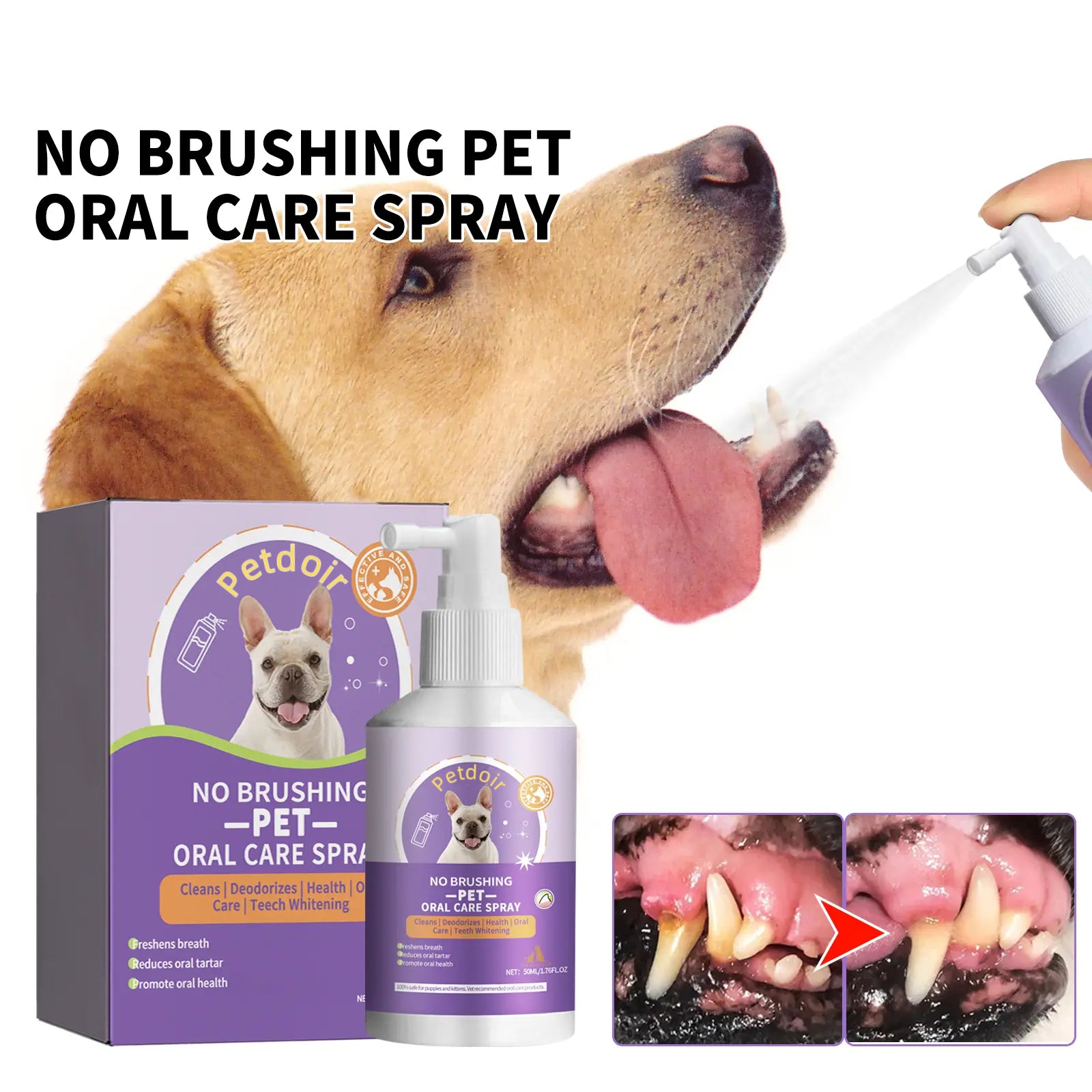 Slimmo™ Petdoir🍃No-Brushing Oral Care Spray for Dogs & Cats