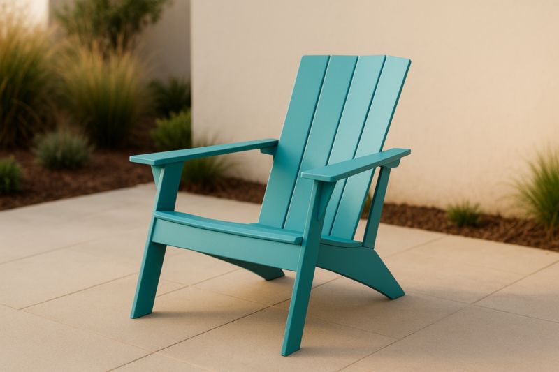 Sedia Adirondack in Plastica Turchese per Esterni