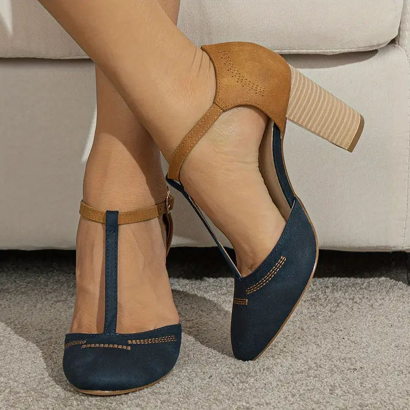 women s colorblock trendy sandals ankle buckle strap comfy 0