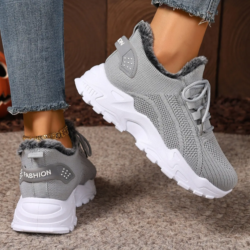 Women's plush cotton sneakers