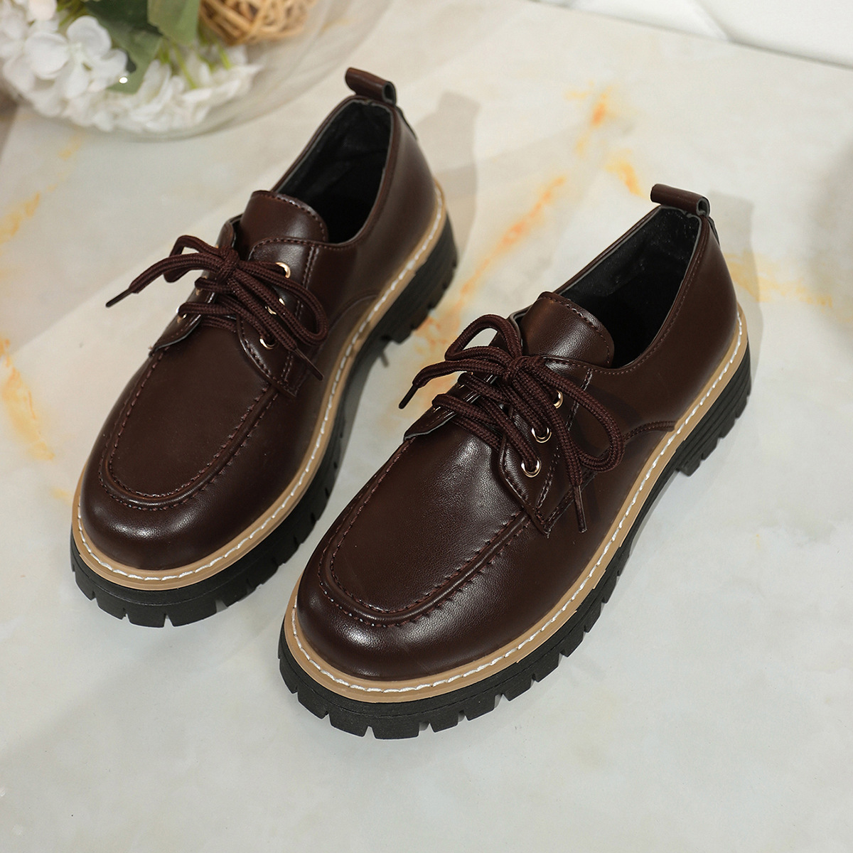 Women's platform lace-up loafers