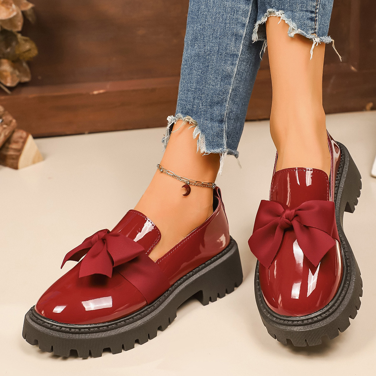 Women's non-slip thick-soled slip-on loafers