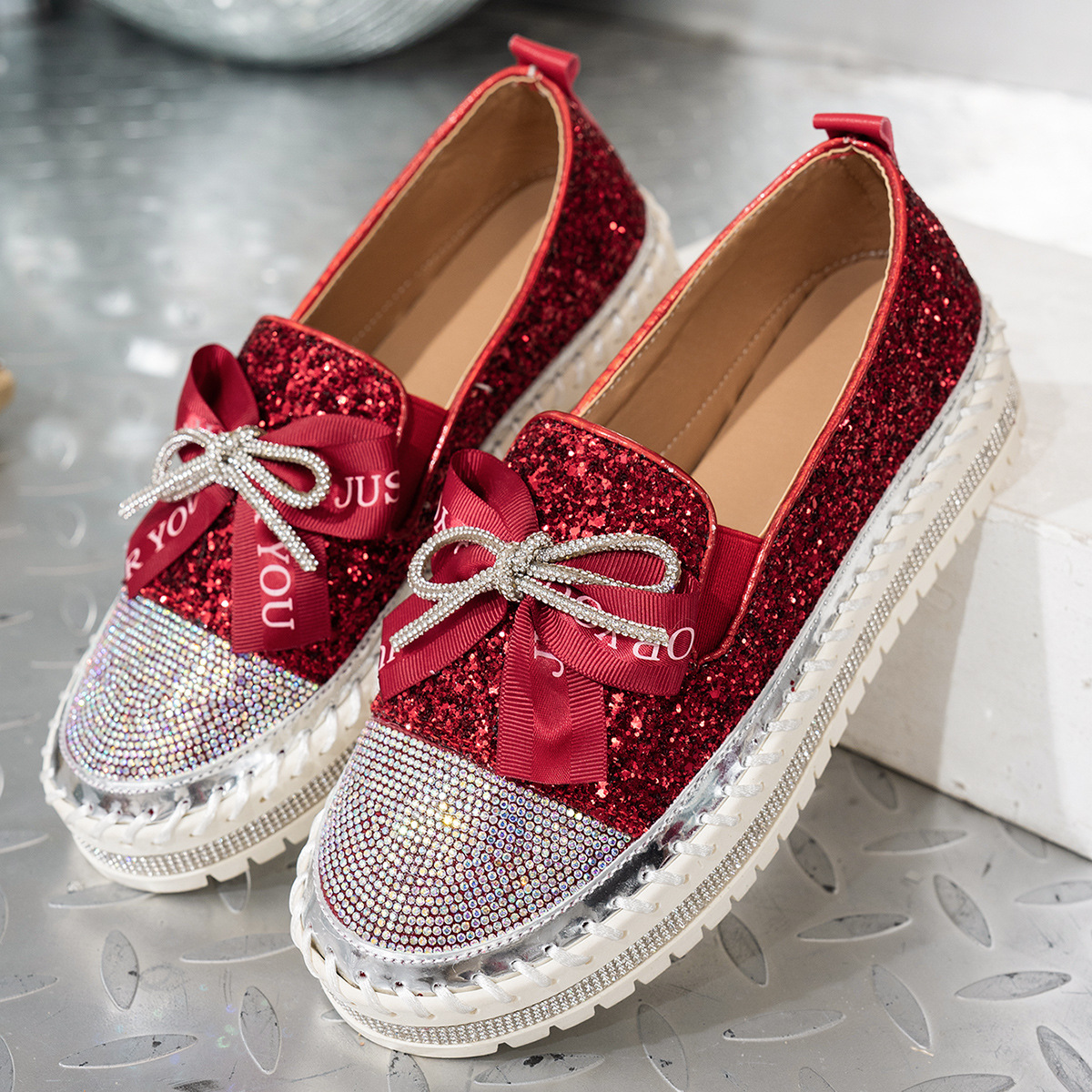 women's platform slip-on loafers