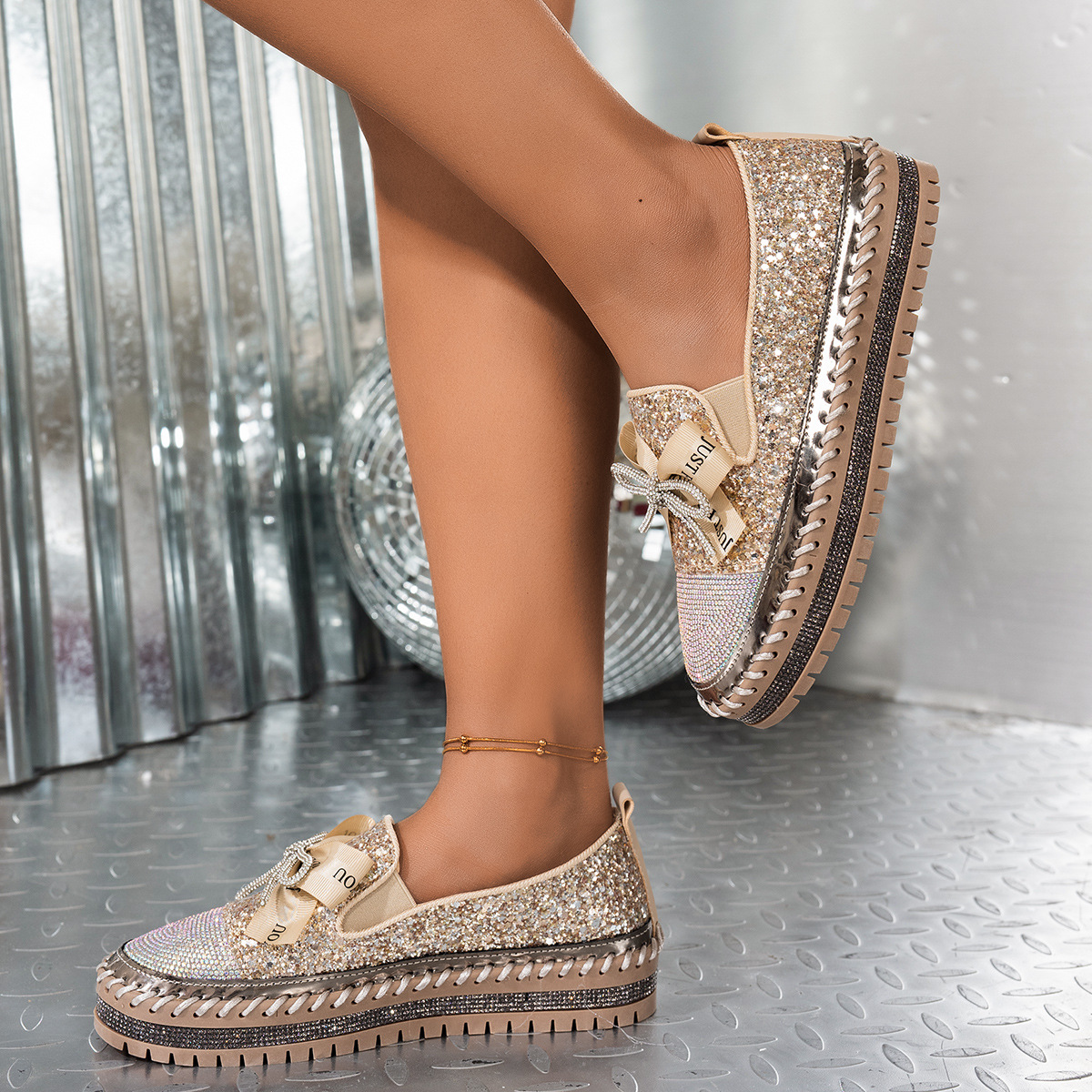 women's platform slip-on loafers