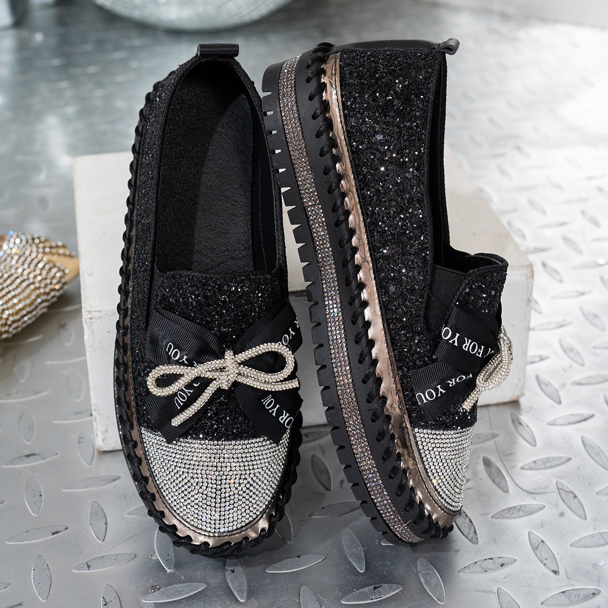women's platform slip-on loafers