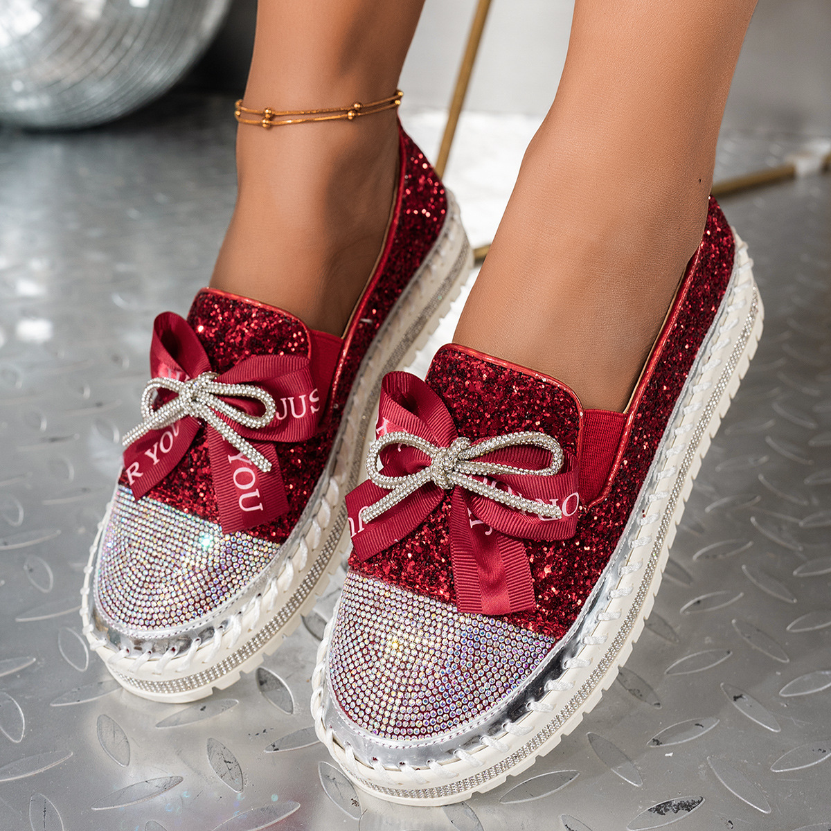 women's platform slip-on loafers