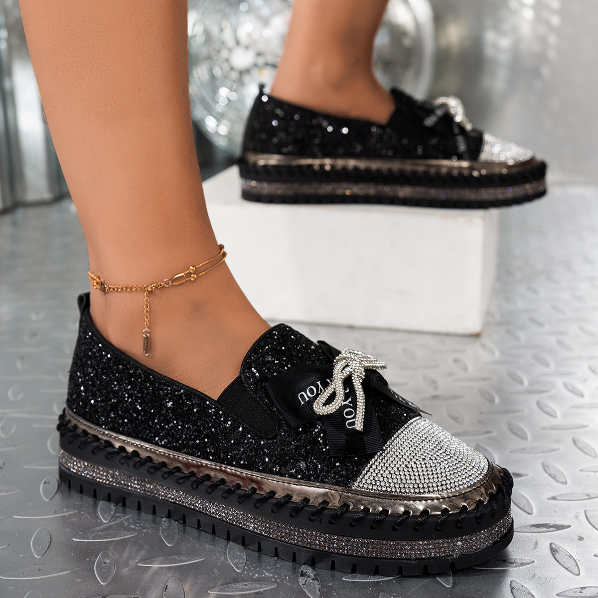 women's platform slip-on loafers