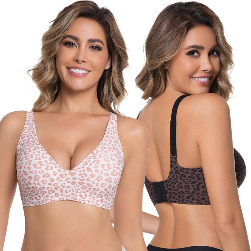 Jelly Wire-Free Women's Comfortable Wire-Free Bra, Push-Up Wire-Free Bra, Seamless T-Shirt Bra, Deep V Everyday Bra.