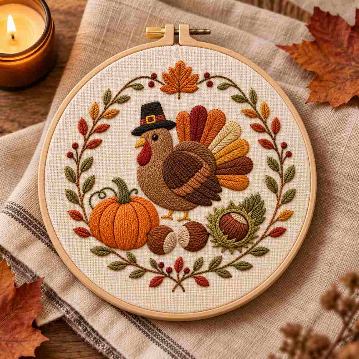 Happy Thanksgiving Embroidery Kit