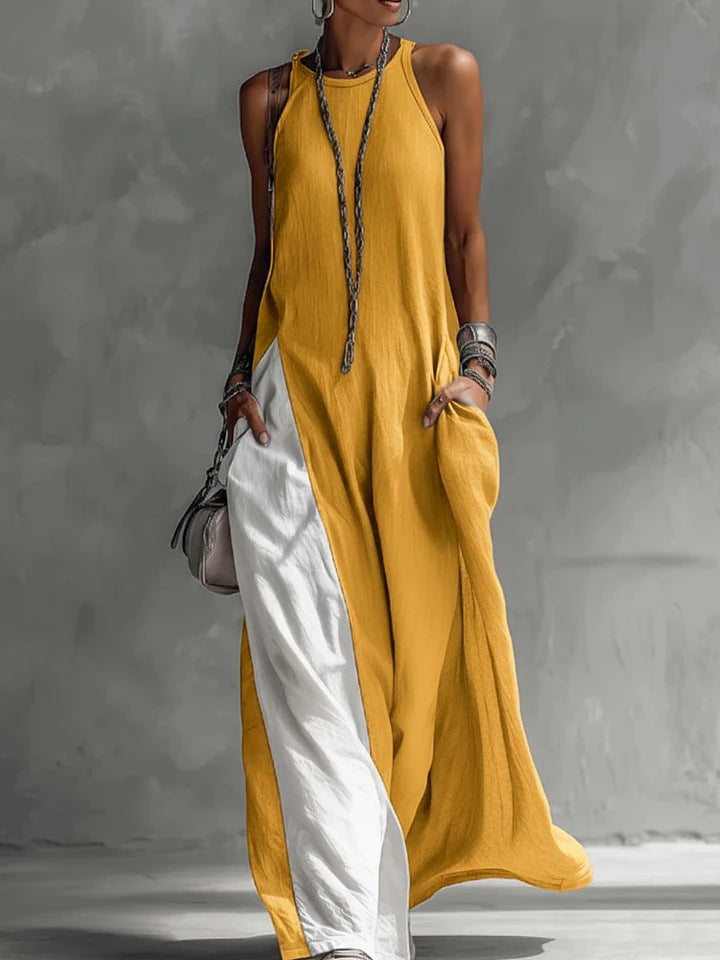 Women's off-shoulder loose dress in Yellow