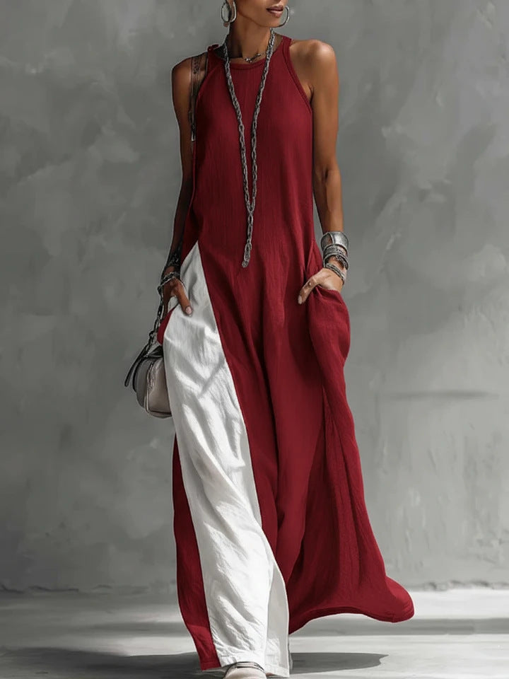 Women's sleeveless maxi dress in Red