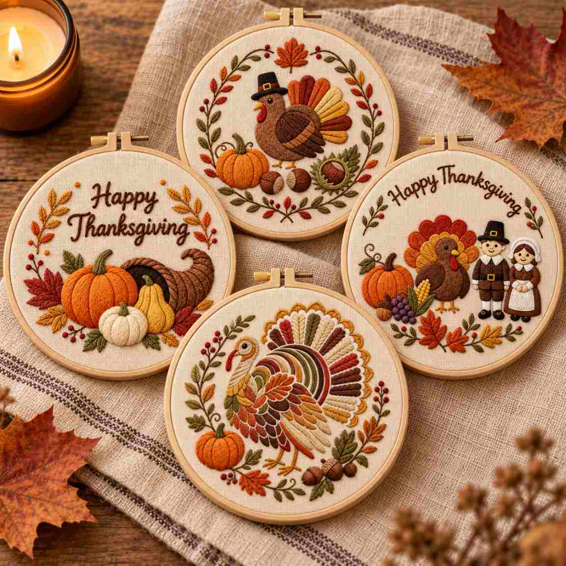 Happy Thanksgiving Embroidery Kit