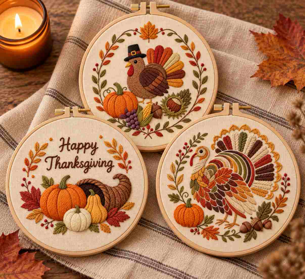 Happy Thanksgiving Embroidery Kit